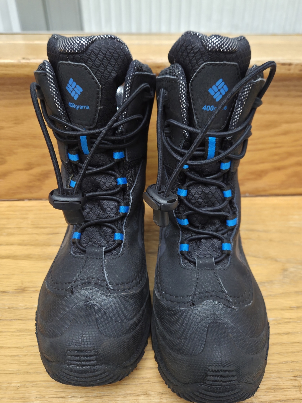 Columbia Kids Black and Blue Insulated Snow Boots